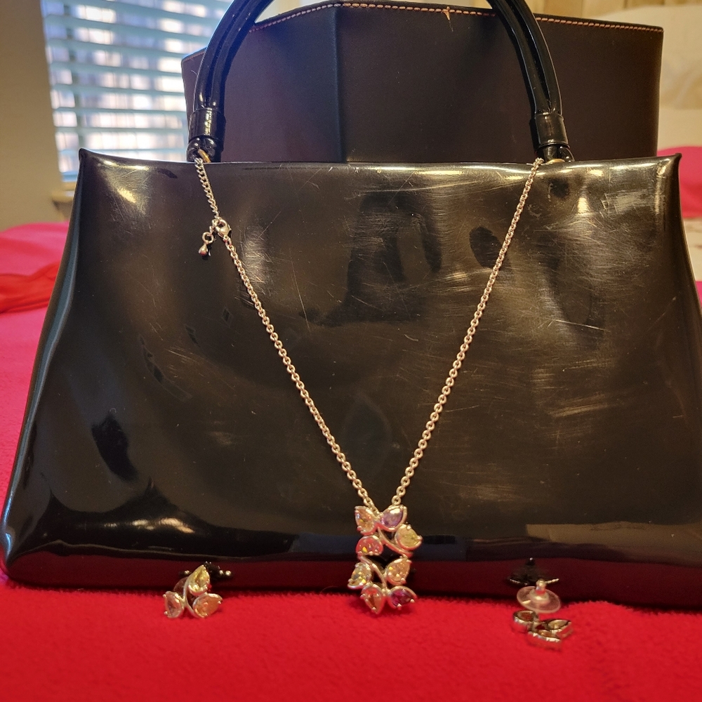 Necklace Set & Vintage Black Purse